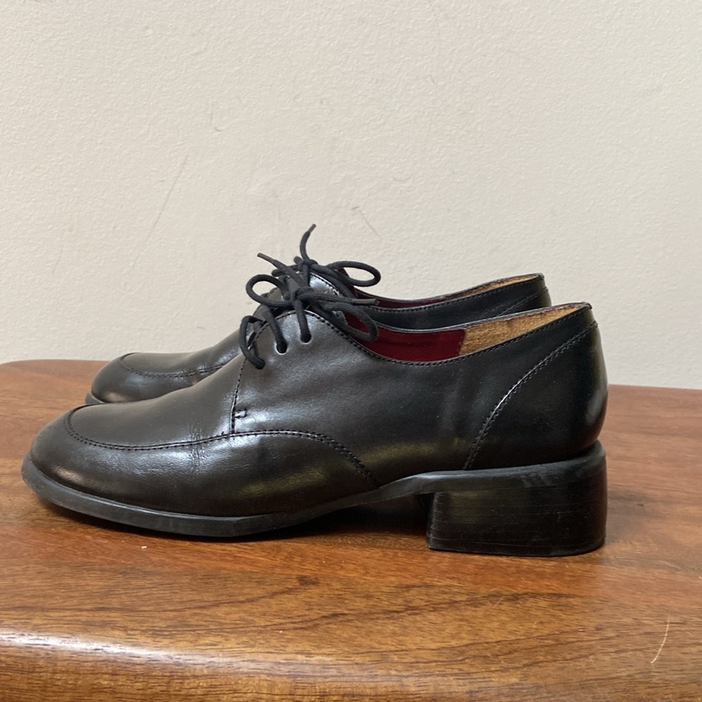 Nicole Black Leather Lace-Up Oxford dress shoes - Picture 2 of 11